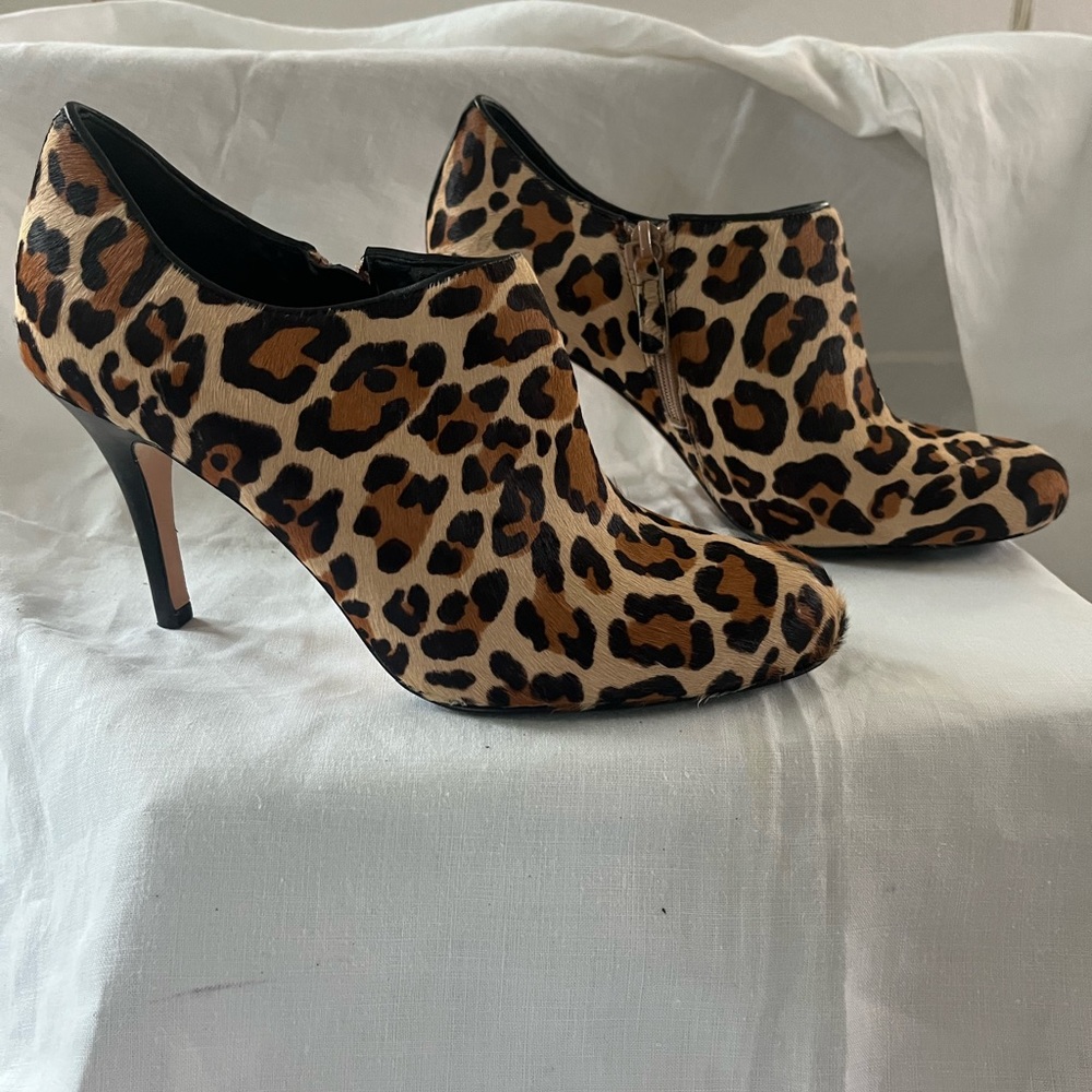 NWOB Cole Haan Cheetah Mule Hair Booties